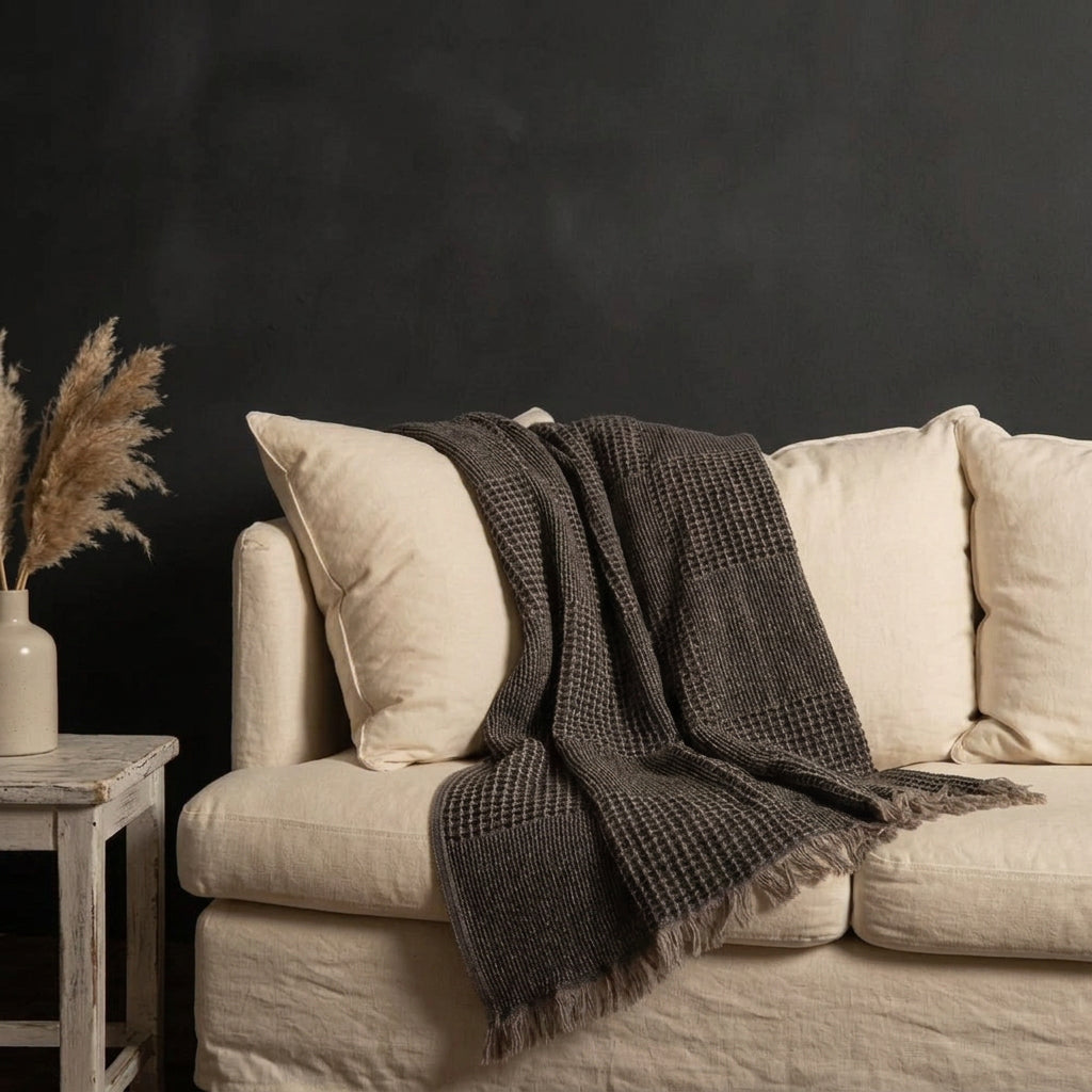 Waffle Patchwork Throw Blanket