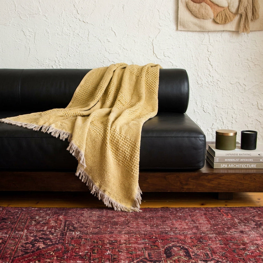Waffle Patchwork Throw Blanket