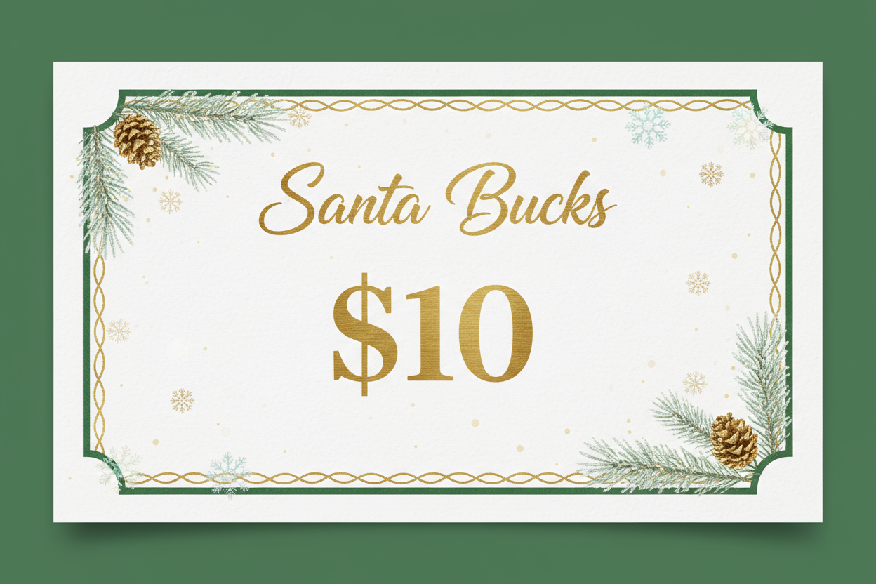 for the wording please only leave Santa Bicks and $10